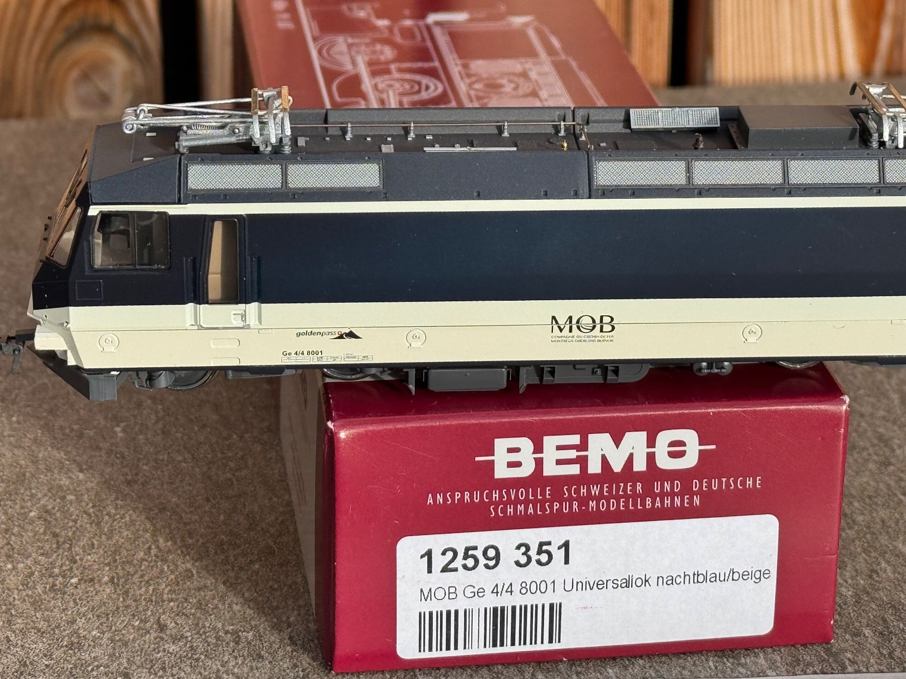 Bemo Modelleisenbahnen: BEMO H0m  1259 351 MOB GE 4/4 8001 neu – Neu (gemäss Beschreibung) aus Goldau von Bergsturz1806 1