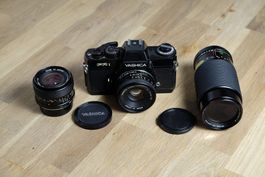 Analoge Spiegelreflex Yashica FR1 Set mit 3 Objektiven