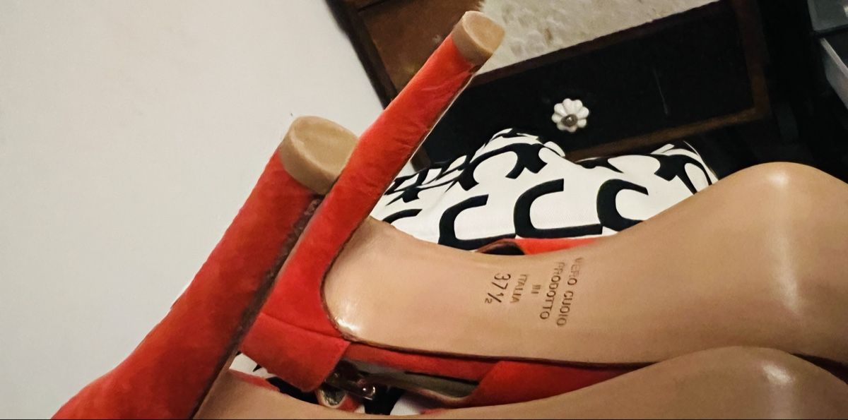Scarpe da donna: Escarpins ouverts rouge Ann Tuil, taille 37.5 – Usato da Arvillard (Salins) venduto da mental0mystique 2