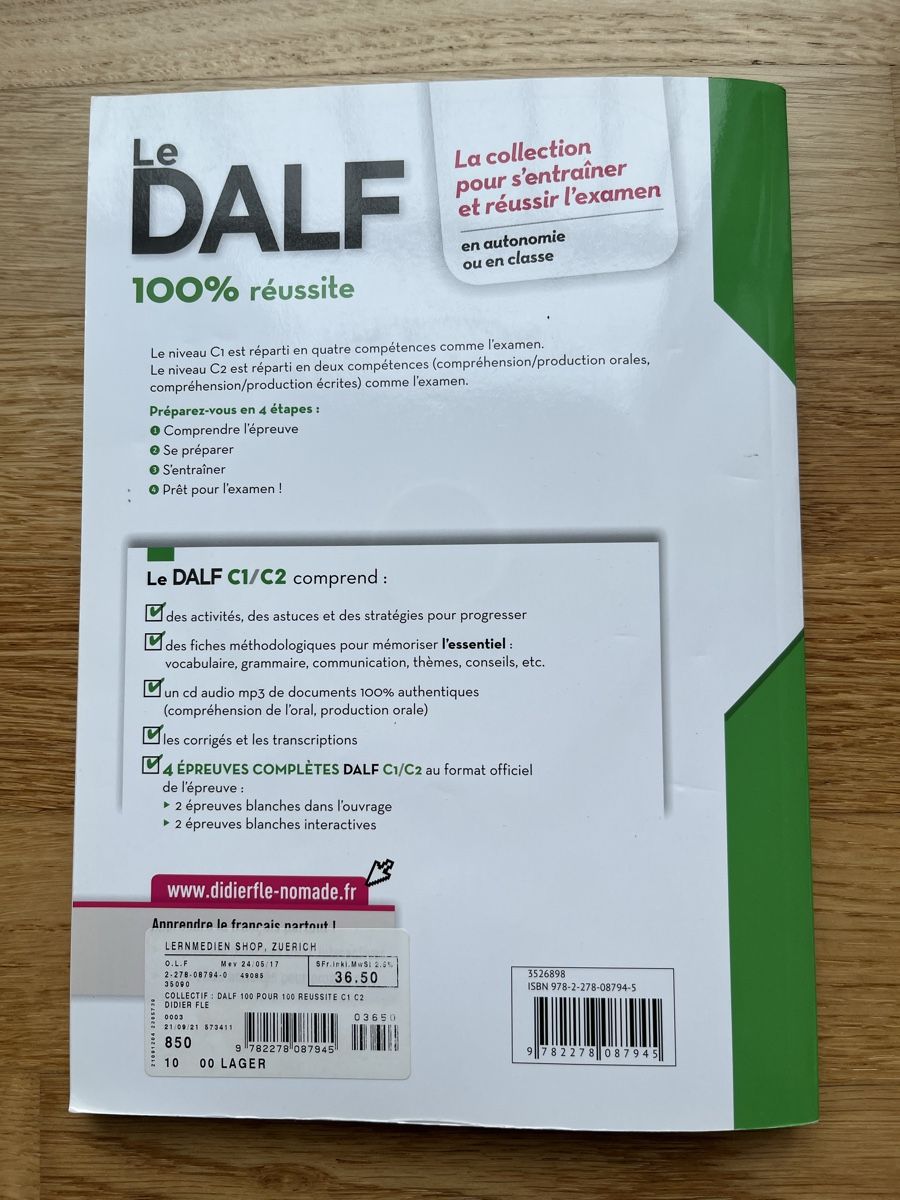 Libri: Prüfungsvorbereitung Dalf C1/C2, inkl. CD – Usato da Zürich venduto da yeti044 7