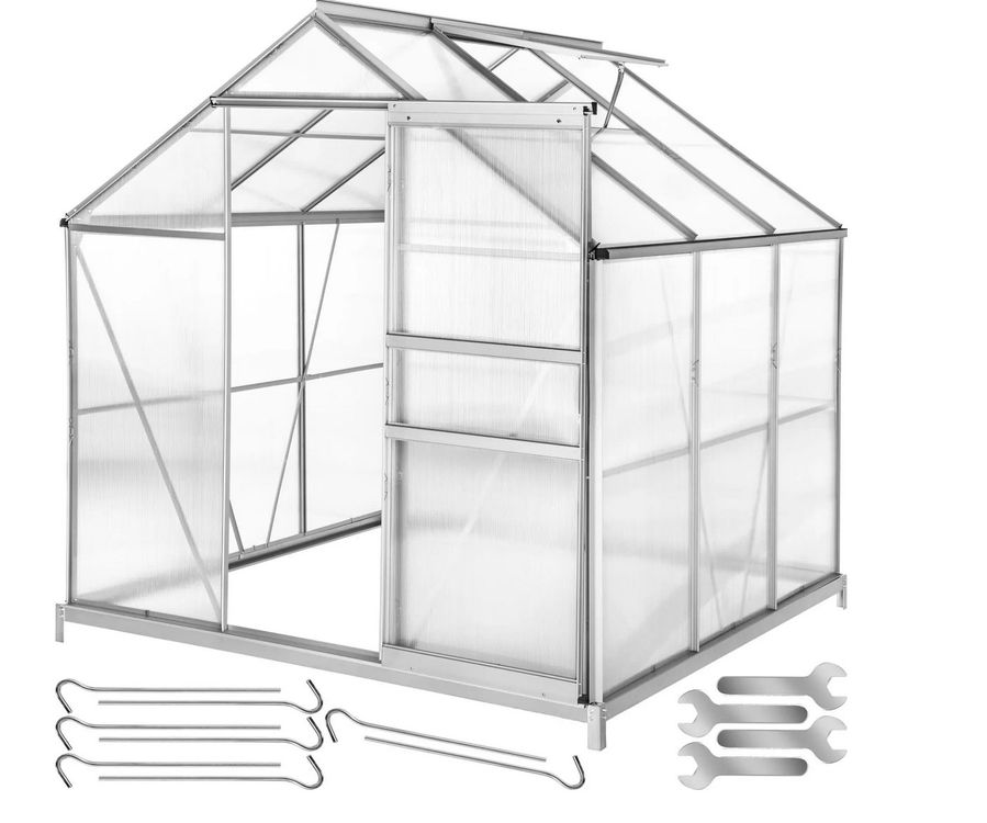 Gewächshaus aus Aluminium mit Fundament 190 x 185 x 195 cm Kaufen auf