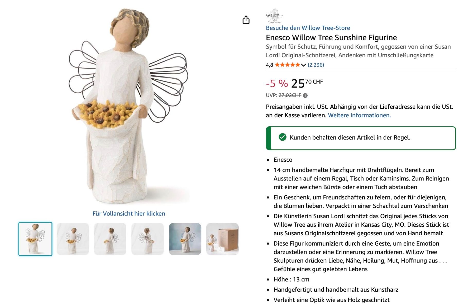 Willow Tree Figuren: Figur "Sunshine" von Willow Tree - ein herziges Geschenk – Gebraucht aus Trogen von salix42 5