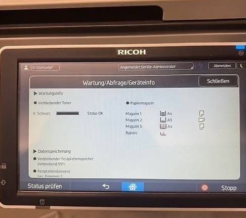 Tutte le macchine: Ricoh MP 4055 (Multifunktionsdrucker mit Finisher) – Usato da Rotkreuz venduto da Reinfisch 2
