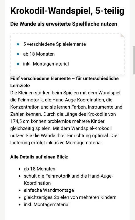 Spiele: Krokodil Wandspiel – Gebraucht aus Murten von pra_cyk2 2