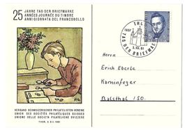 1961 offizielle Karte zum Tag der Briefmarke gestempelt Thun