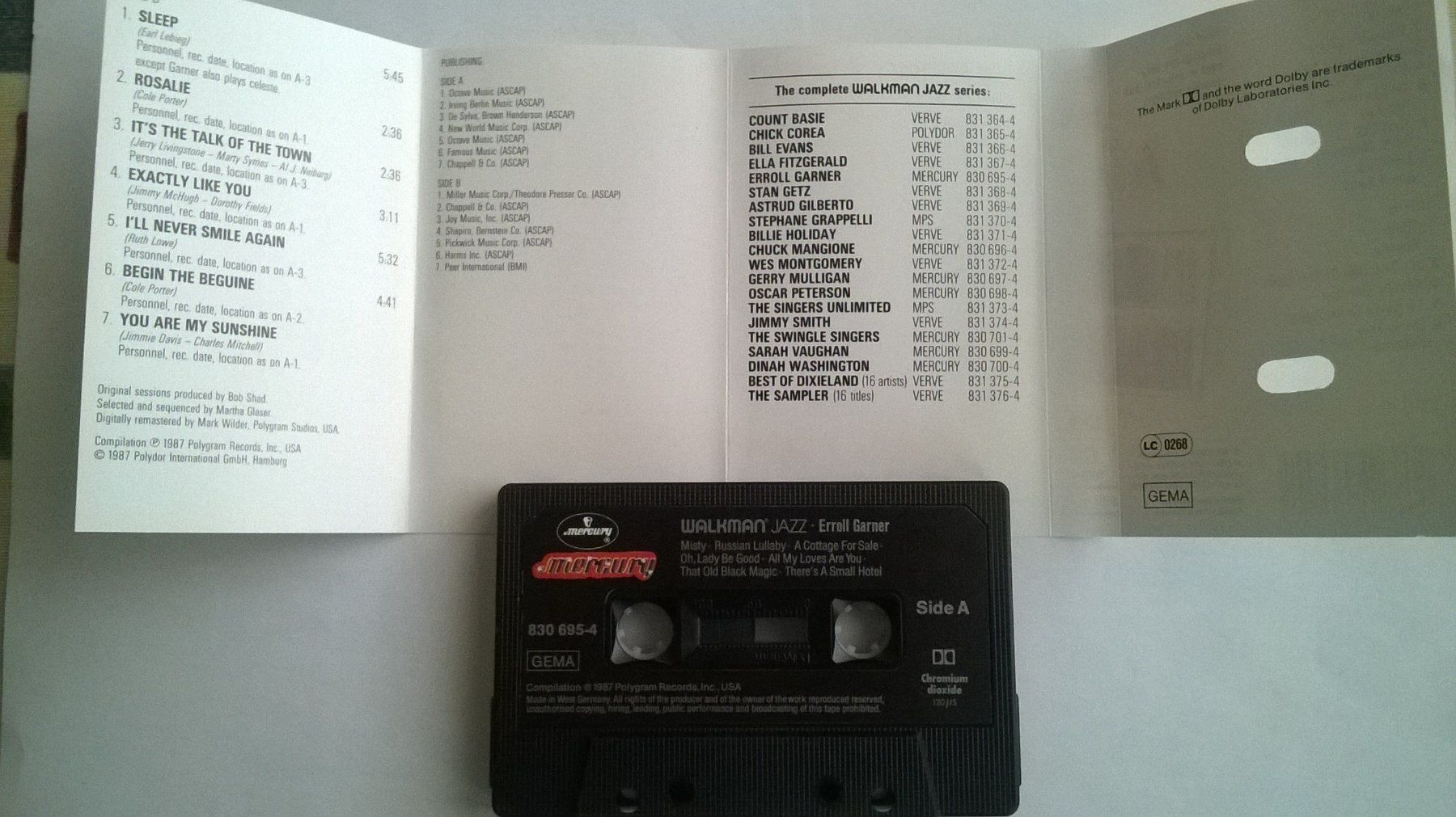 Musicassette: Cassette audio Erroll Garner 1987 – Usato da Fontainemelon venduto da cathare67 2