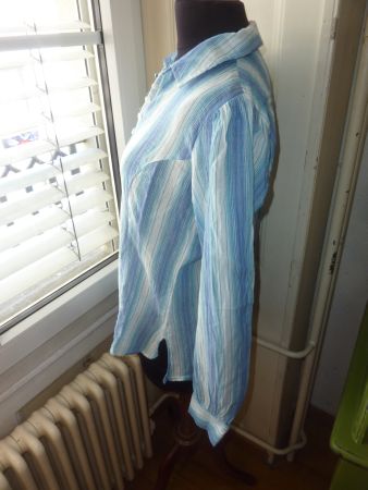 chemisier à rayures bleu dos légèrement ouvert M BDG femme