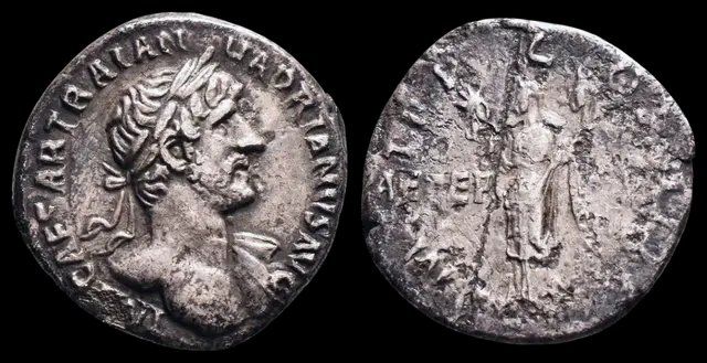 Alle Münzen: Hadrian, 117–138 n. Chr. Silberdenar – Gebraucht aus Niederwil AG von Helveticoins
