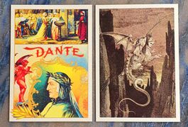2 Postkarte Dante Alighieri - Divina Commedia! Top Zustand!
