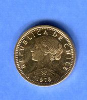 (215) Chile 20 Pesos 1976 Stgl Gold