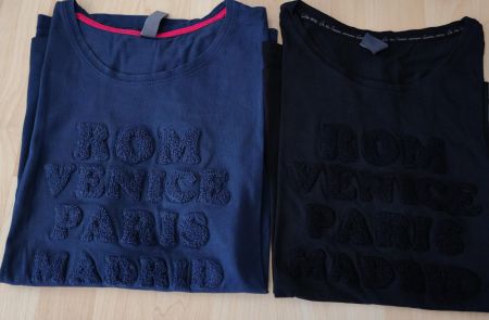 2 Damen T-Shirts, Gr. 44, Marke: MULTIBLU