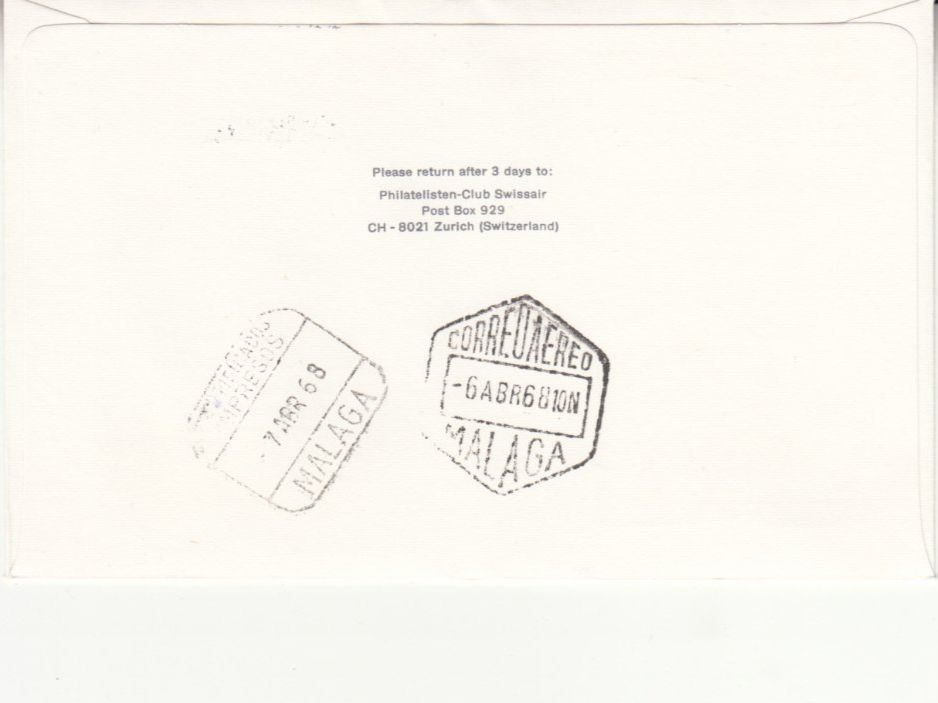 Tutti i francobolli: SLH RF 68.13a Genève-Malaga – Usato da Bürglen TG venduto da StampGraf 1
