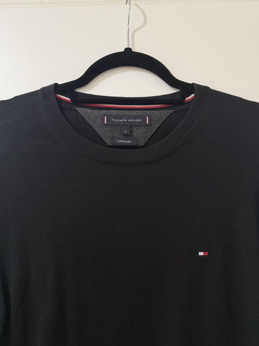 Tommy Hilfiger Maglioni & Felpe: Tommy Hilfiger Pullover Schwarz Gr. M Herren Baumwolle/Seide – Usato da Zug venduto da Leerminschrank 1