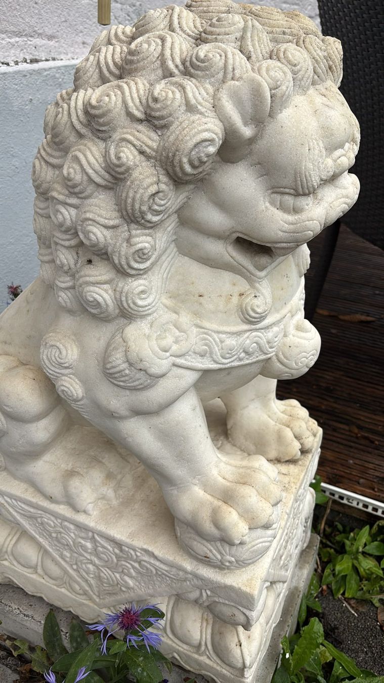 Skulpturen & Statuen: Asiatischer Wächterlöwe Steinfigur für Garten oder Eingang – Gebraucht aus Zürich von Korhal 5