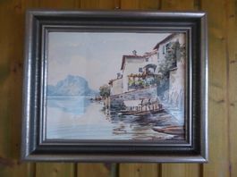 Aquarellbild, Bild signiert, von Gandria, Landschaftsbild