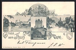 Litho Thun, Schadau, Scherzligen, Schlos