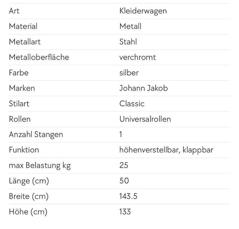 Pfister Altro in Decorazioni & Accessori: Profi Metall Kleiderständer – Usato da Bern venduto da Ninitto 3
