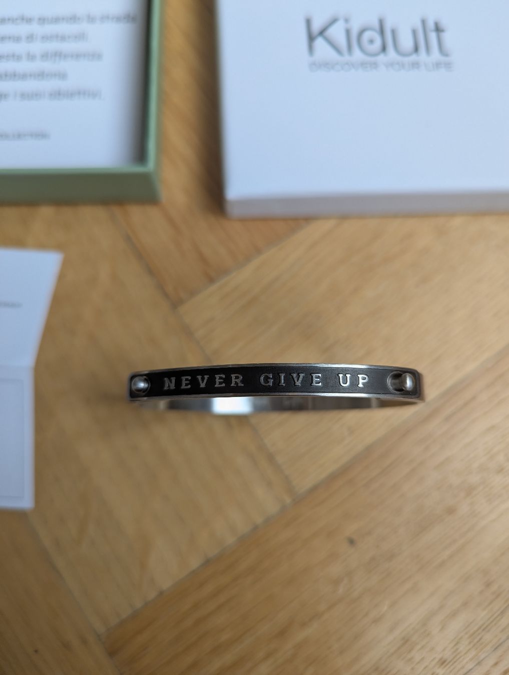 Bracciali & Braccialetti: Kidult Steel Bracelet "Never Give Up" – Nuovo (secondo la descrizione) da Zürich venduto da icecream 3