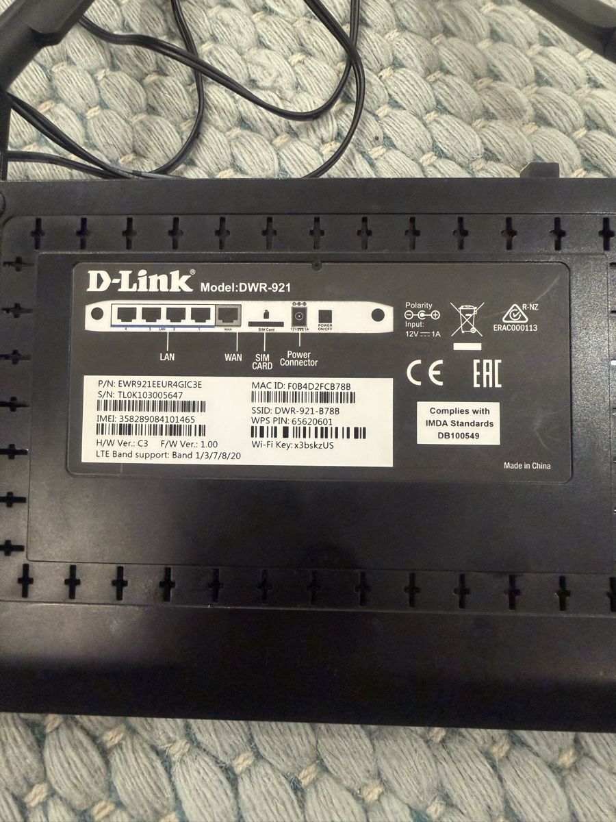 Dlink Modem & Router: Sim Router 4G D-Link – Usato da Reiden venduto da Second 1