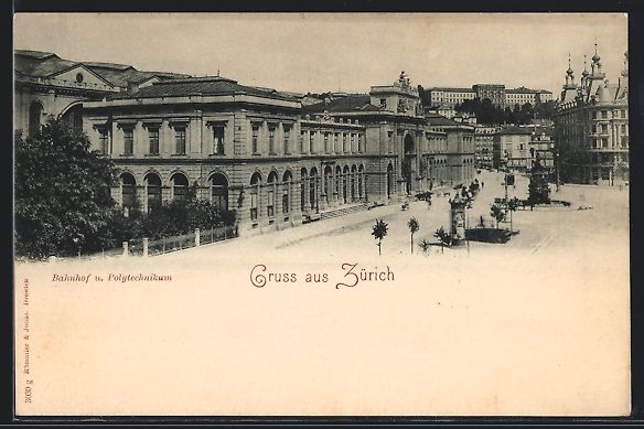 Cartoline postali: Zürich, Strassenpartie mit Litfasssäul – Usato da Berlin venduto da bartko-reher