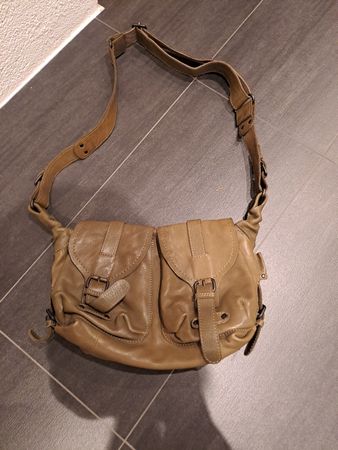 Aunts & Uncles Ledertasche,  khaki-oliv,