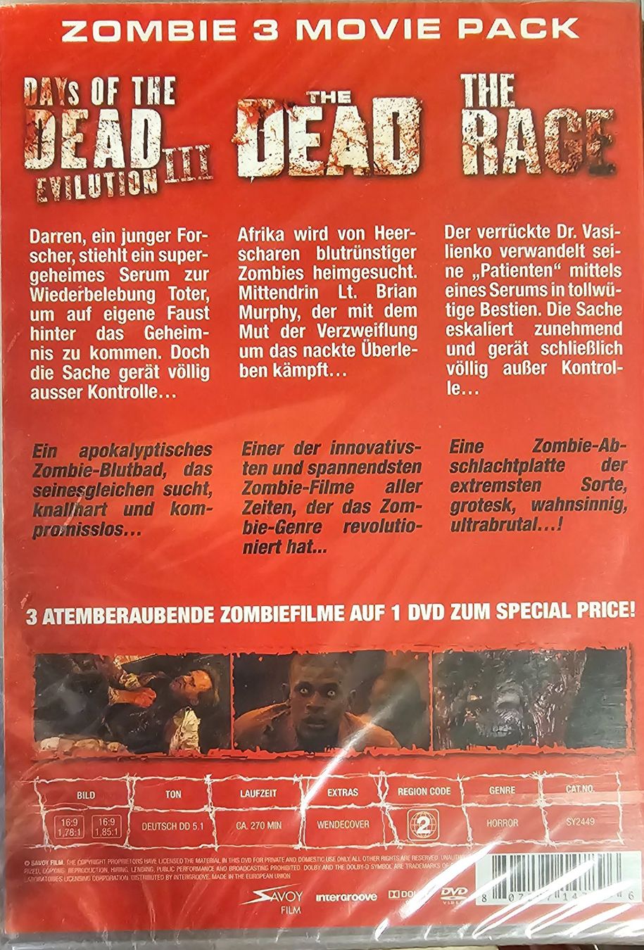 Tutti i DVDs: Zombie 3 Movie Pack – Nuovo e nell'imballaggio originale da Wahlen b. Laufen venduto da Cg10 1