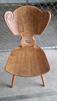 Holz Stuhl, geschnitzt, Jahrgang 1945, Top Zustand!