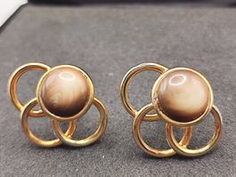 Vintage vergoldete Ohrclips smuckstein 80er Top