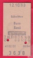 KARTON BILLETT, SCHMITTEN - ROSÉ, 2.KLASSE, RETOUR