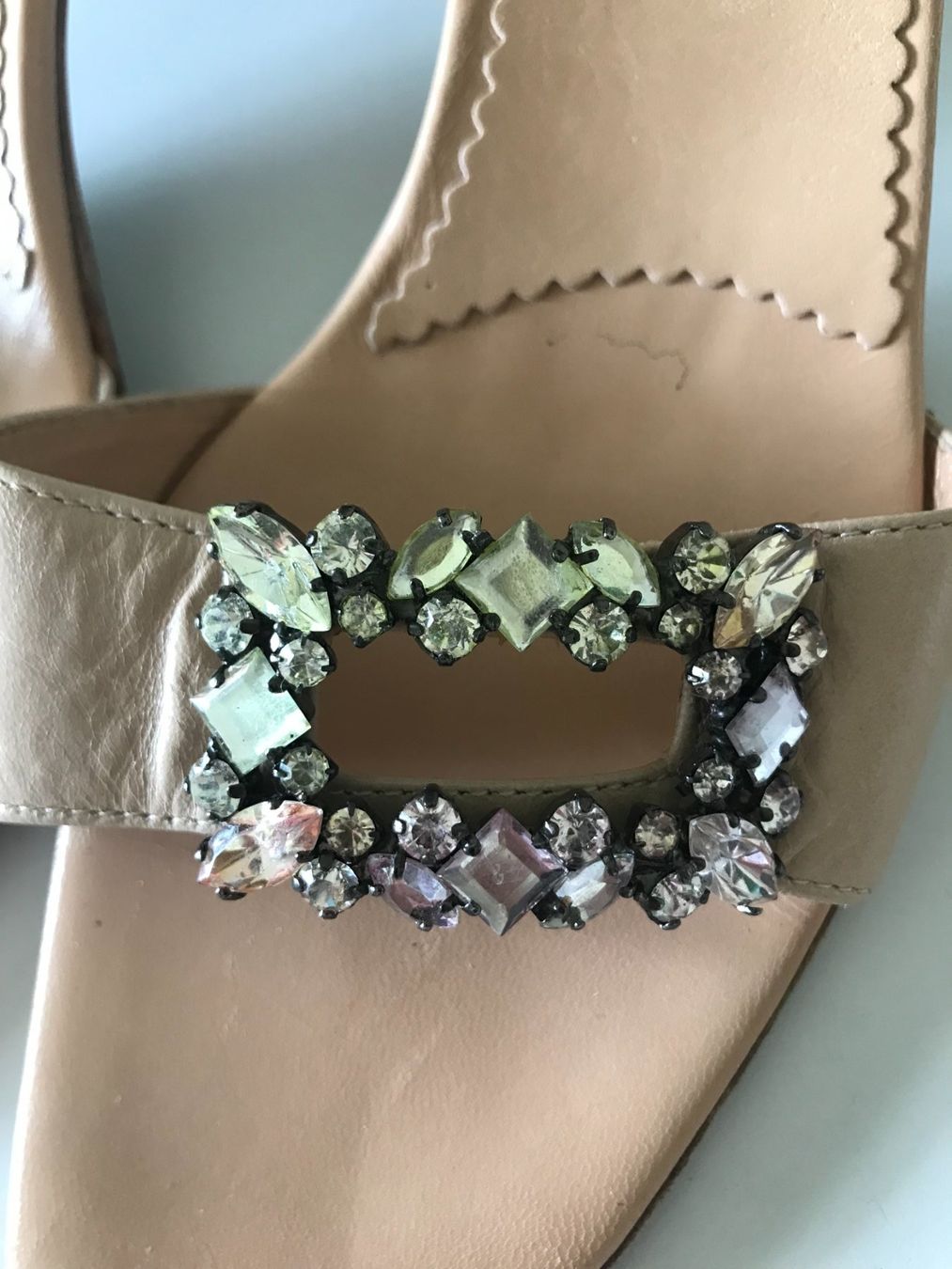 Damenschuhe: Sandales mules cuir, boucle strass T39 – Neu (gemäss Beschreibung) aus nyon von Lbabi 2