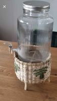 Getränkespender Glas mit Zapfhahn und Ständer 