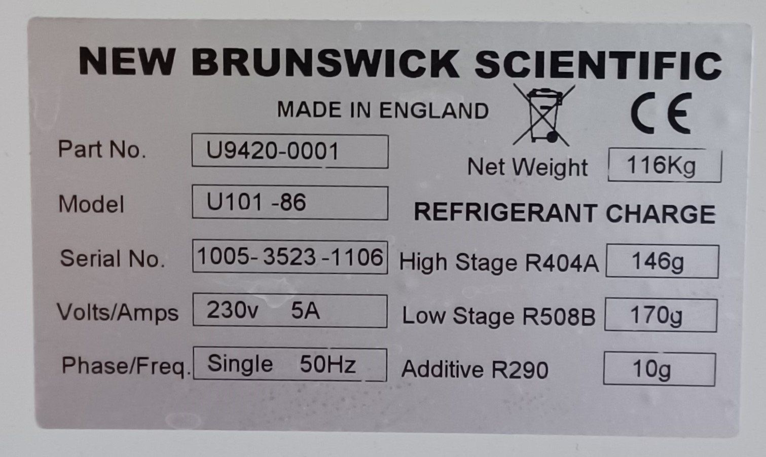 Accessori da laboratorio: New Brunswick U101-86 -80°C freezer – Usato da Niederdorf venduto da LeptonAG_Labor 5