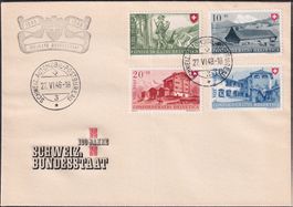 1948, B38-B41 adressloser Luxus-Brief +Postbureau, Kat 50.-+