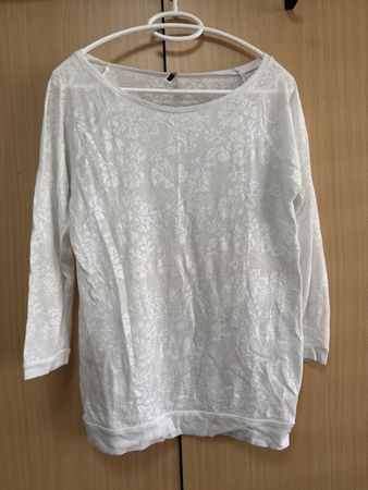 Weisses Chicorée Damen Langarmshirt Gr. S