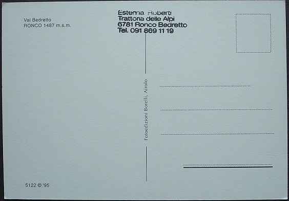 Cartoline postali: RONCO Val Bedretto Trattoria delle Alpi – Nuovo (secondo la descrizione) da Jona venduto da philajona 1