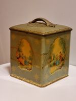 Antike Blechdose mit Galanterieszene um 1900
