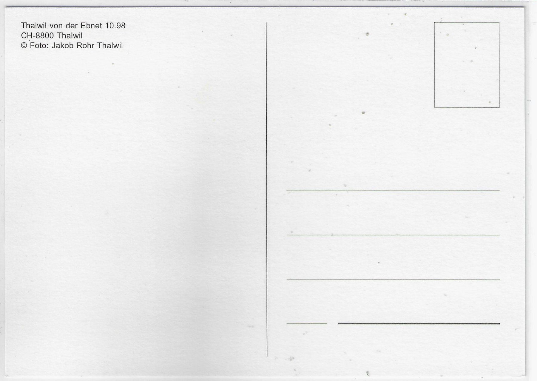Cartoline postali: Thalwil von der Ebnet 10.98 – Usato da Ettingen venduto da Kartenplanet 1