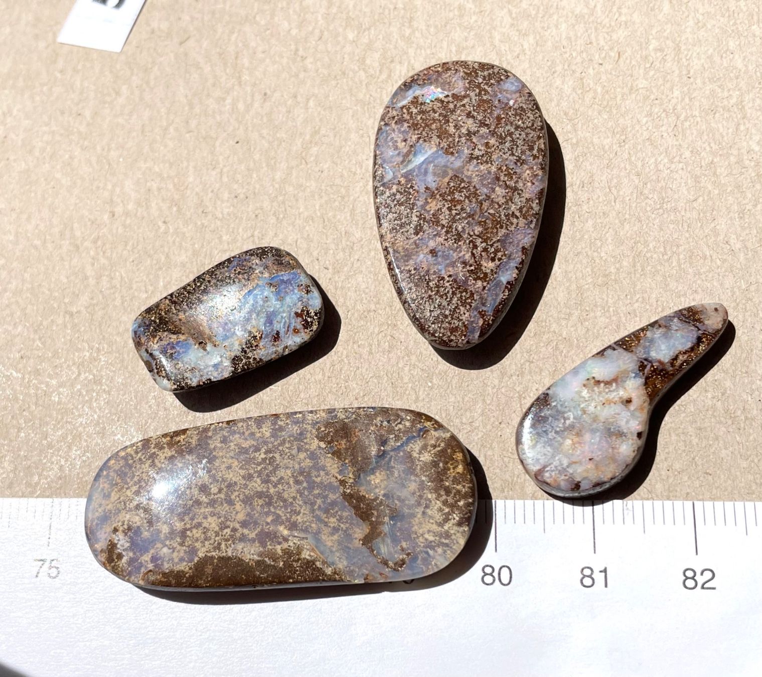 Fossilien: 4 Cabochon Opal echt  neu gross       TOP Geschenk Idee – Neu und originalverpackt aus Leuggern von gemshow 1