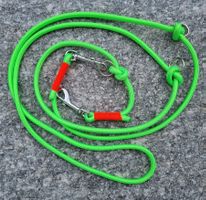 3-fach verstellbare Leine aus 8mm Seil, neon grün