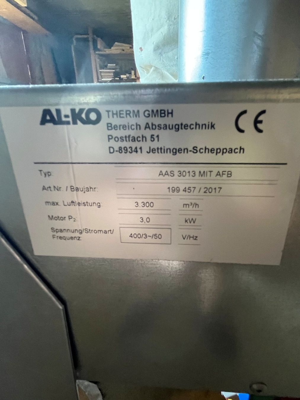 Al-ko Toutes les machines: Absauganlage AL-KO AAS 3013 MIT AFB – D'occasion à Langnau i. E. par Werkla 5