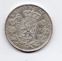 (132) Belgien, 5 Francs, 1870, vz