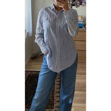 Blau weiss gestreiftes Hemd von H&M in Grösse 36