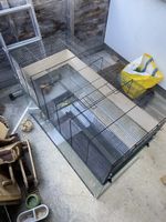 Kleintierkäfig Terrarium Aufbau Glas Metall Holz guter Zusta