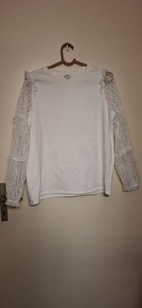 pull femme blanc avec dentelle, River Island, taille M