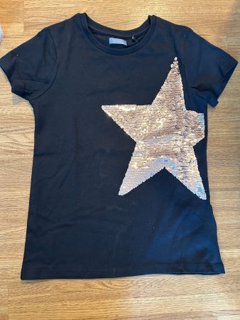 Mädchen Shirt Gr. 128 (8 Years) glitzerndem Pailletten Herz
