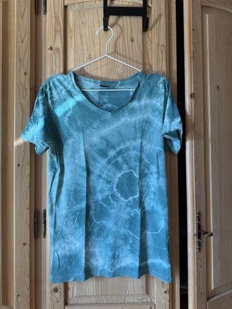 H&M Batik Shirt, Türkis, Grösse S