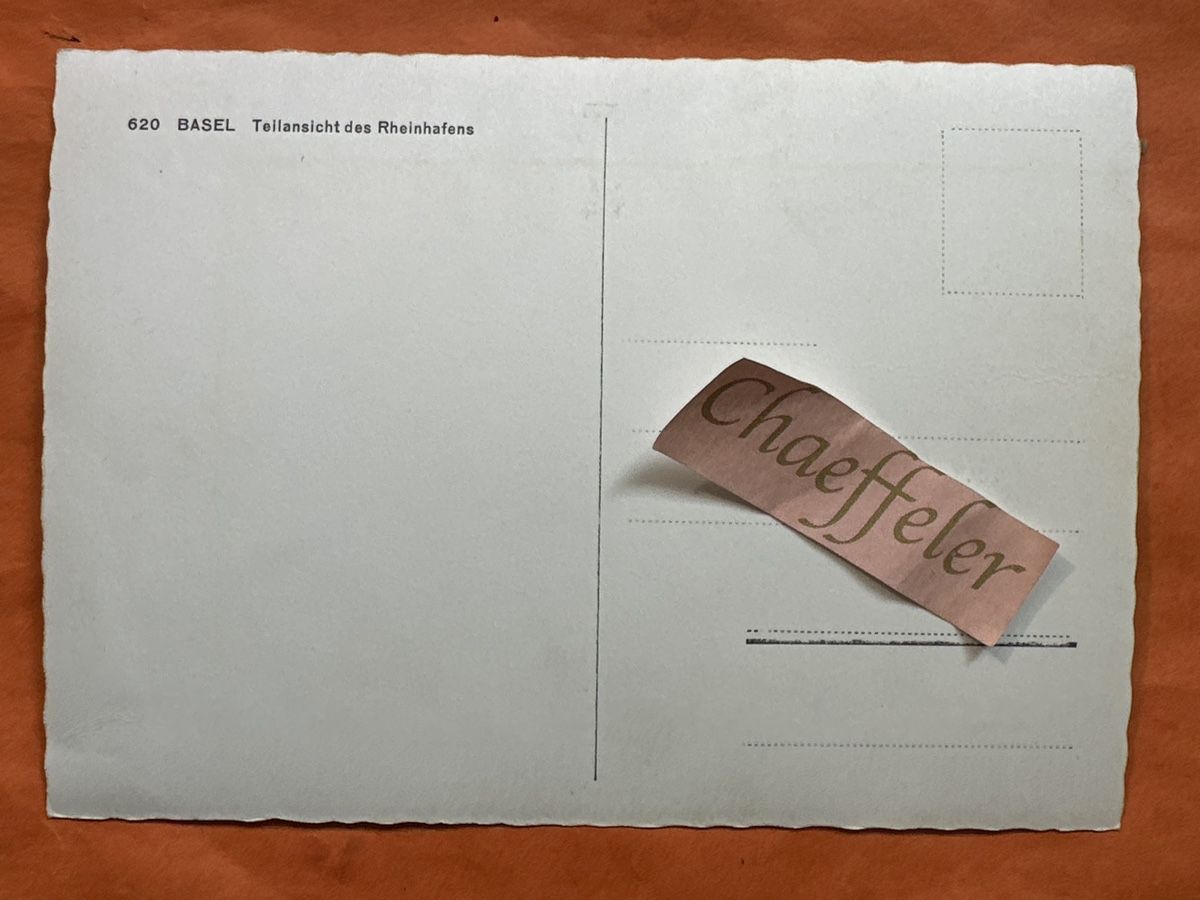 Cartoline postali: 620 Basel, Teilansicht des Rheinhafens. – Usato da Zürich venduto da Chaeffeler 1