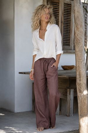 Neue stylische Hose aus 100% Leinen Gr.36