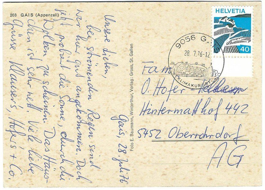Cartoline postali: AK Gais AR – Usato da Rheinfelden venduto da wil_m7gh 1