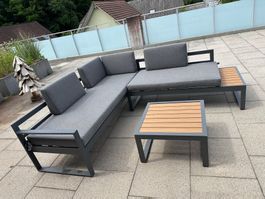 Loungeset Aluminium Grau mit Tisch - gebraucht
